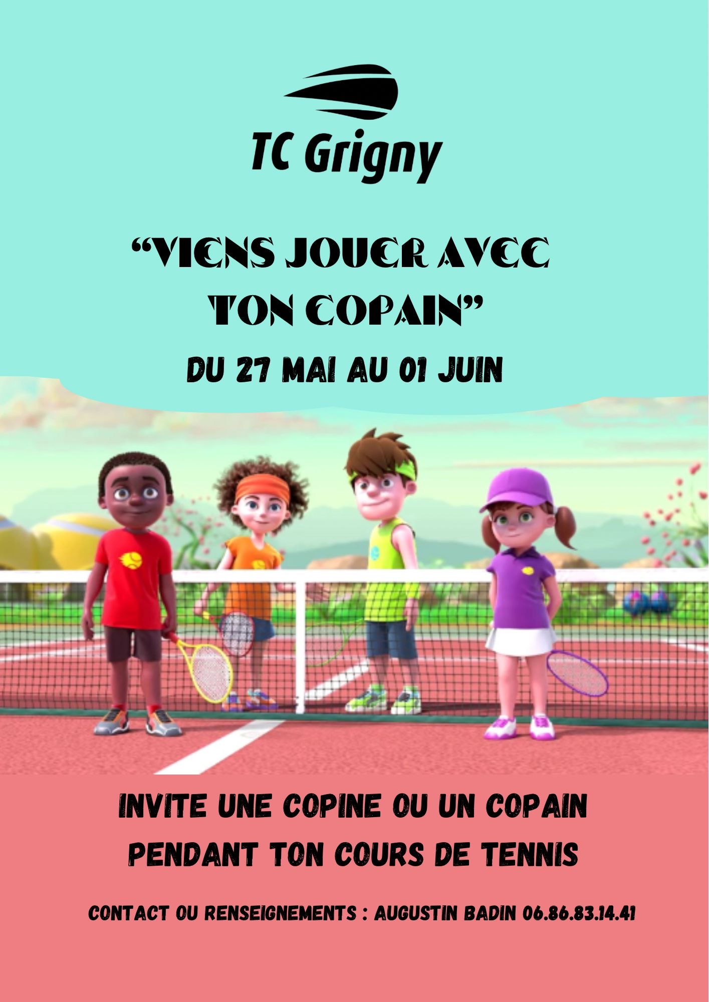 Image de l'animation - Viens jouer avec un copain - Tennis Club de Grigny